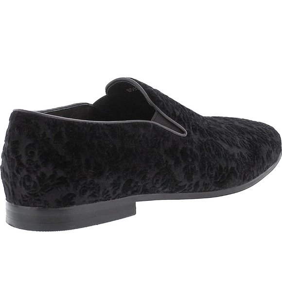 NEW Robert Graham Sonoma Velvet Loafer! 8 Black Venetian Embossed Skulls Floral - Picture 4 of 5